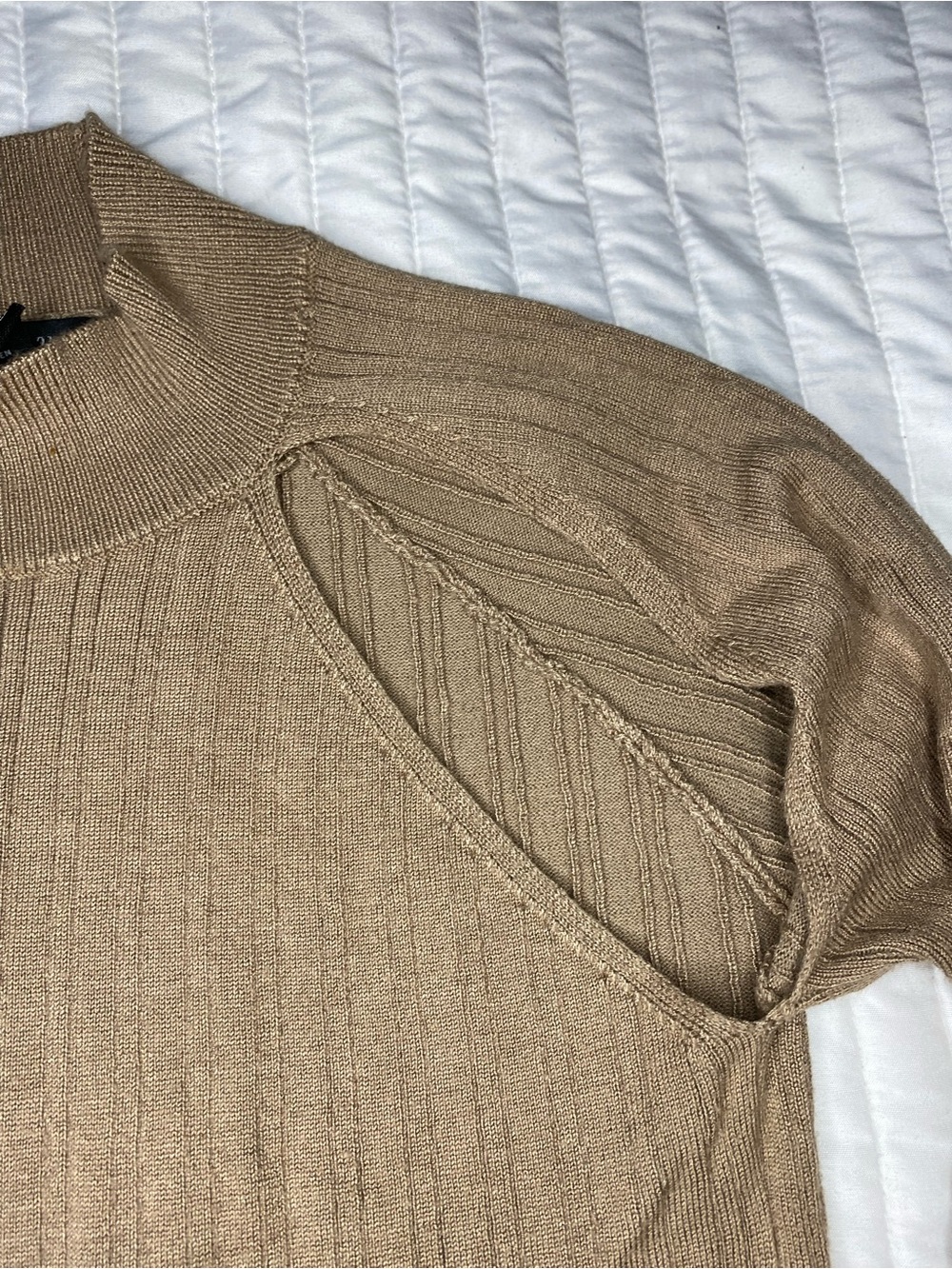 Forever 21 Camel Ribbed Turtleneck Sweater - Picture 2 of 4